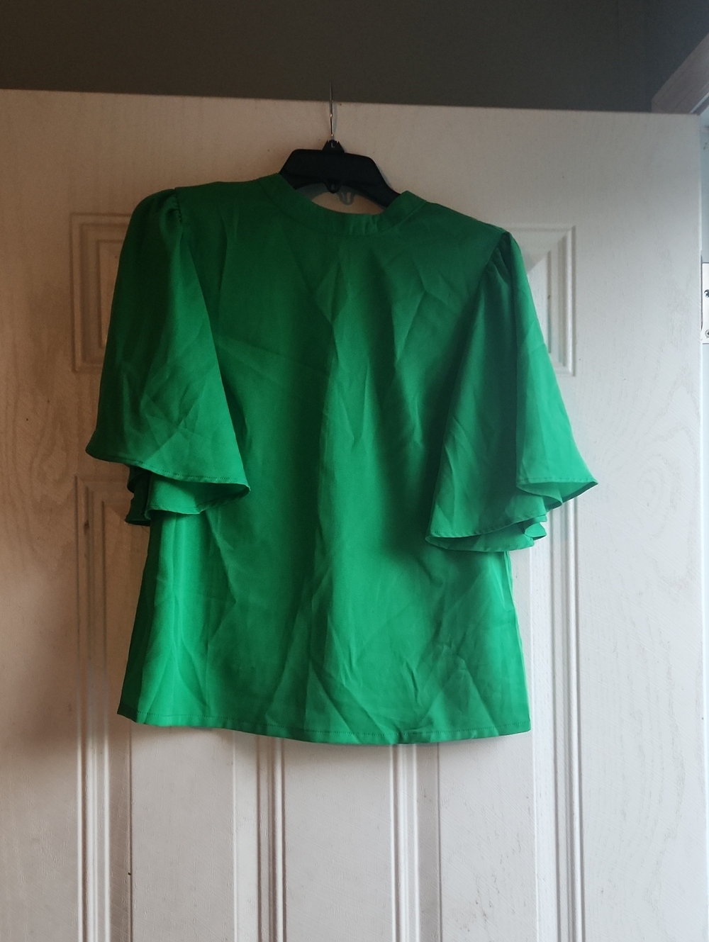 TCEC Emerald Green Flutter Sleeve Blouse